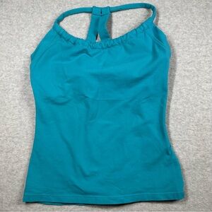 PrAna Quinn Chakara Workout Top Aqua Blue Medium